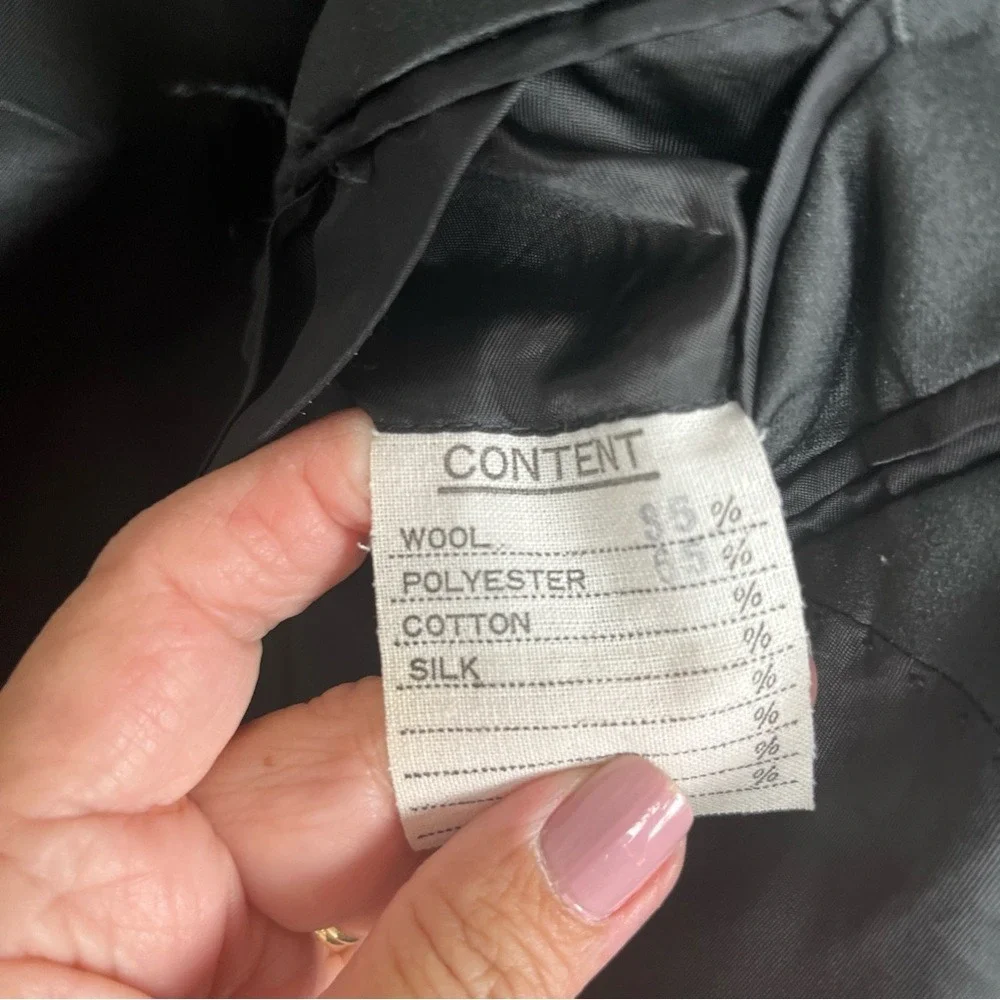 Dario Ferrozzi Tuxedo Jacket Mens 44R Black Excellent Double Breasted Peak Lapel